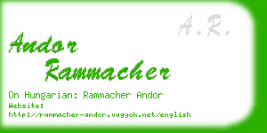 andor rammacher business card